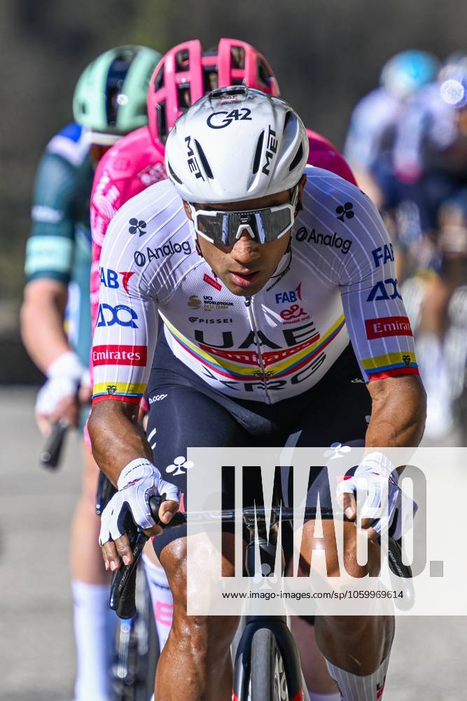 Paris - Nice 2025 - stage 8 NICE, FRANCE - MARCH 16 : Narvaez Jhonatan (ECU) of Uae Team Emirates - Xrg in action during stage 8 and final stage of the 83th edition of the Paris - Nice cycling race, a stage of 119,9km with start and finish in Nice on March 16, 2025 in Nice, France, 16 03 2025 ( Motordriver Kenny Verfaillie - Nice France