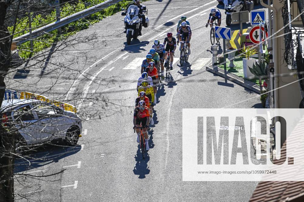 Paris - Nice 2025 - stage 8 NICE, FRANCE - MARCH 16 : Illustration picture of the second escape pack during stage 8 and final stage of the 83th edition of the Paris - Nice cycling race, a stage of 119,9km with start and finish in Nice on March 16, 2025 in Nice, France, 16 03 2025 ( Motordriver Kenny Verfaillie - Nice France