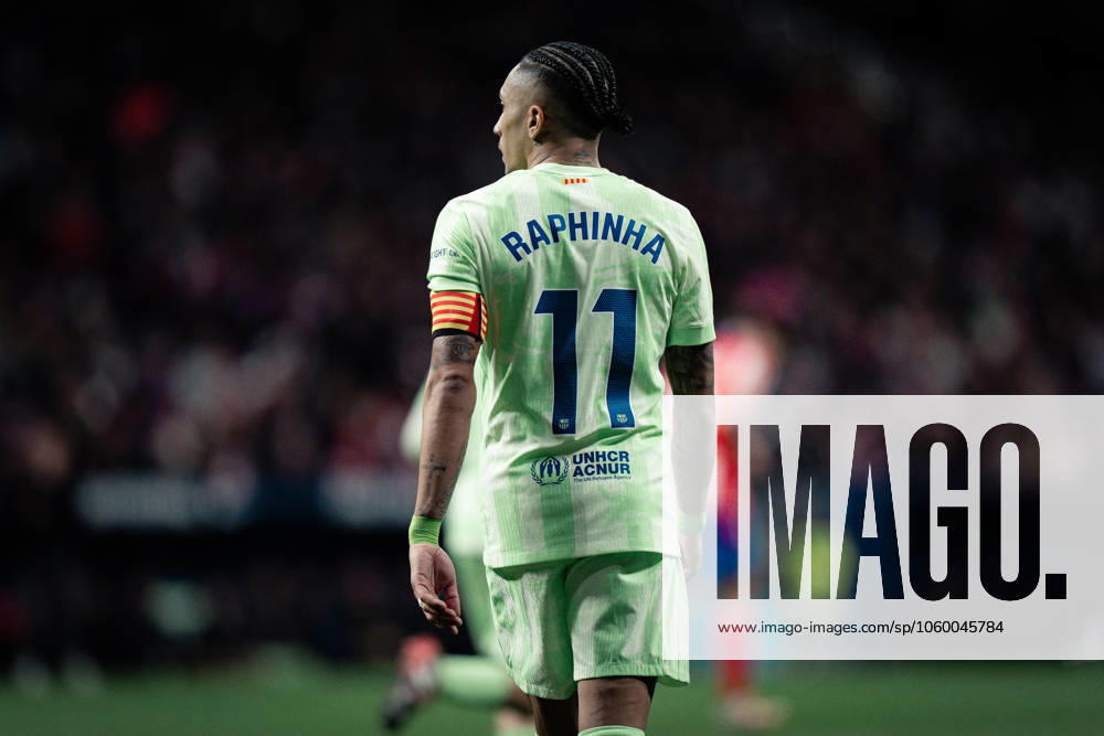 Atletico de Madrid v FC Barcelona, Barca - LaLiga EA Sports MADRID, SPAIN, MARCH 16: Raphinha Dias of FC Barcelona during the LaLiga EA Sports match between Atletico de Madrid and FC Barcelona at Estadio Civitas Metropolitano on March 16, 2025 in Madrid, Spain. Madrid Estadio Civitas Metropolitano Madrid Spain