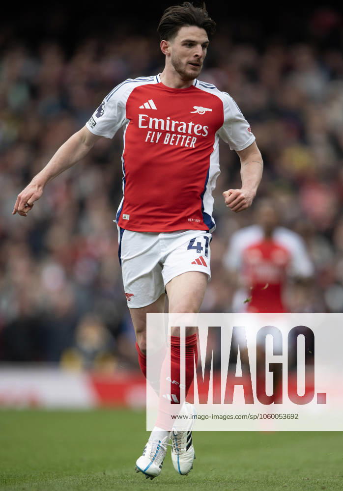 Arsenal FC v Chelsea FC - Premier League LONDON, ENGLAND - MARCH 16: Declan Rice of Arsenal during the Premier League match between Arsenal FC and Chelsea FC at Emirates Stadium on March 16, 2025 in London, England. London Emirates Stadium England United Kingdom
