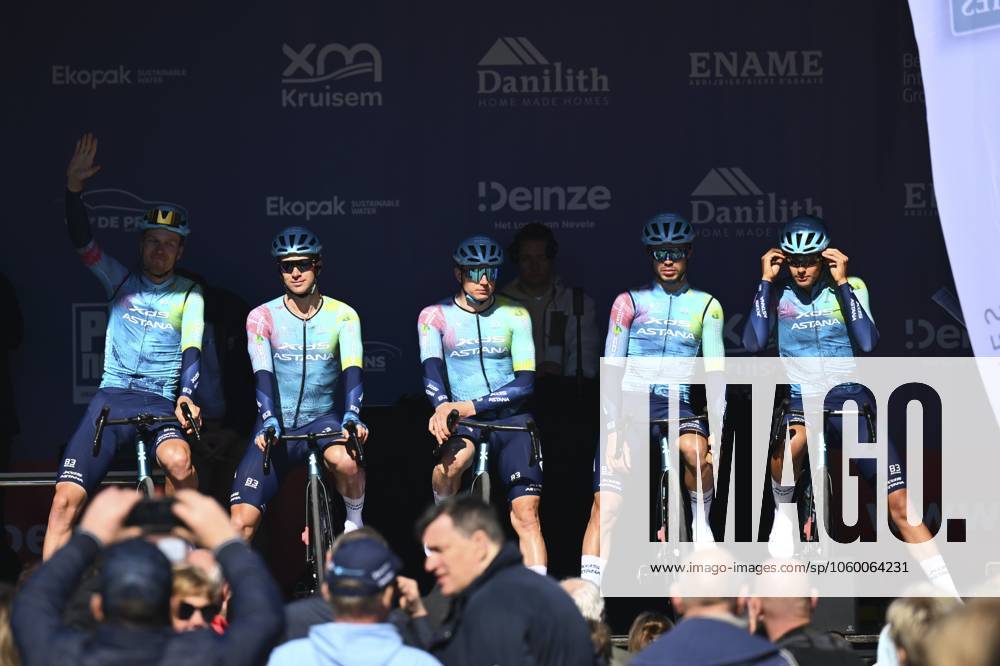 Danilith Nokere Koerse 2025 cycling race NOKERE, BELGIUM - MARCH 19 : team XDS Astana during the Men Elite UCI 1.Pro 78th Danilith Nokere Koerse cycling race with start in Deinze and finish in Nokere (188,2 km) on March 19, 2025 in Nokere, Belgium, 19 03 2025 ( Motordriver Rodrique Verfaillie & Nokere Belgium