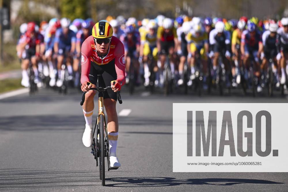 Danilith Nokere Koerse 2025 cycling race NOKERE, BELGIUM - MARCH 19 : rider of Uno-X Pro Mobility during the Men Elite UCI 1.Pro 78th Danilith Nokere Koerse cycling race with start in Deinze and finish in Nokere (188,2 km) on March 19, 2025 in Nokere, Belgium, 19 03 2025 ( Motordriver Rodrique Verfaillie & Nokere Belgium