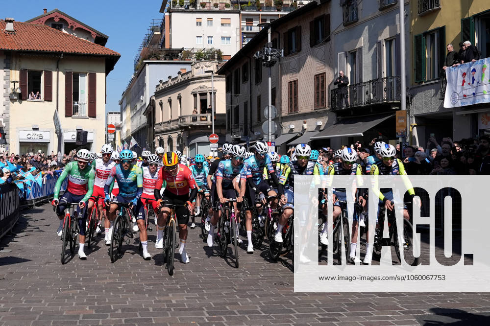 The start of the men s elite race of the Milano-Torino one day cycling race (174km) from Rho to Torino (Superga) - North West Italy- Wednesday, March 19, 2025. - cycling .