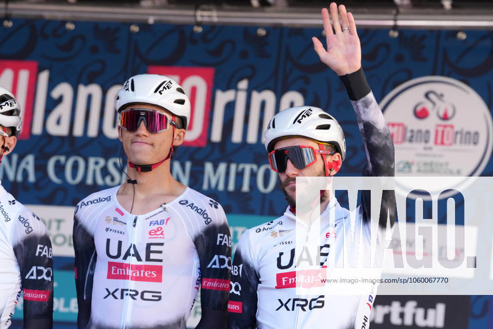 Del Toro Romero Isaac Uae Team Emirates Xrg and Yates Adam Richard Of Uae Team Emirates Xrgduring the men s elite race of the Milano-Torino one day cycling race (174km) from Rho to Torino (Superga) - North West Italy- Wednesday, March 19, 2025. - cycling .