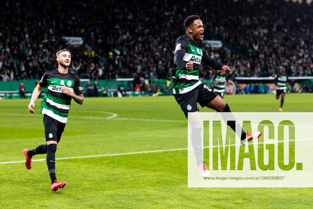 Sporting CP v FC Famalicao - Liga Portugal BetClic Geny Catamo a celebrar o golo durante partida entre Sporting CP v FC Famalicao valida pela Liga Portugal BetClic no Estadio Josà Alvalade, Lisboa, Portugal (Foto de Diogo Faria Reis Avant Sports) Lisbon Estadio Josà Alvalade Portugal