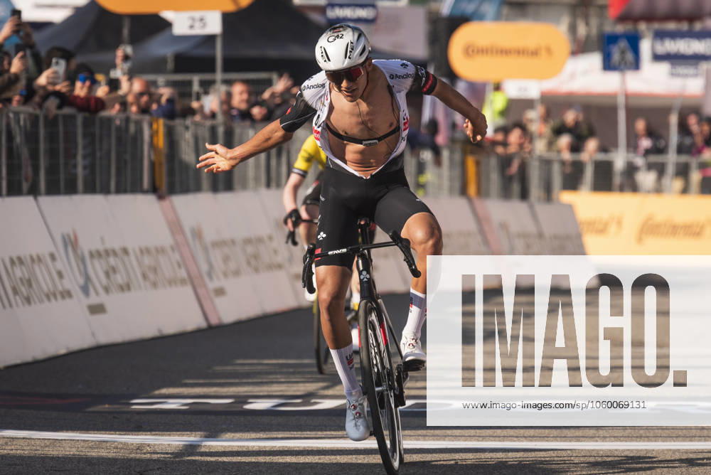 Turin, mexican rider Isaac Del Toro wins the Milano-Torino classic cycling race at Superga hill in Turin. Turin Italy - ZUMAm214 0807396967st
