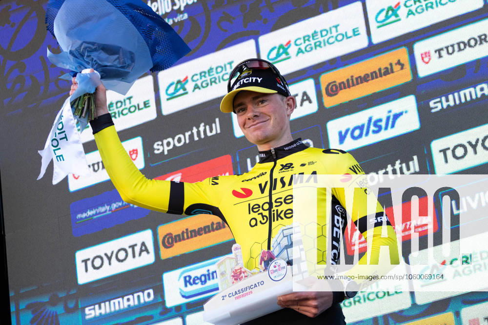 Milano - Torino 2025 Ben Tulett stands on the second stage of the podium at Milano Torino 2025, on March 19, 2025. Rho - Turin Italy