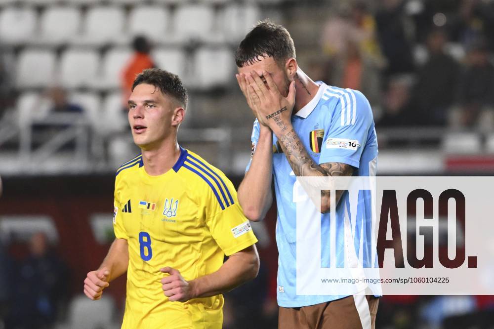 Ukraine v Belgium - UEFA Nations League Play-Off MURCIA, SPAIN - MARCH 20 : Debast Zeno defender of Belgium looks dejected during the UEFA Nations League tournament League A B play-off match first round between Ukraine and Belgium on March 20, 2025 in Murcia, Spain, 20 03 2025 Murcia Spain