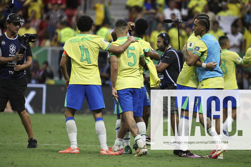 Match between brazil and colombia for the world cup qualifiers in brasilia Brasilia (df), 03 20 2025 - qualifiers 2026 world cup brazil colombia the brazilian national team, Nationalteam celebrates the 2x1 victory, in a match between the brazilian national team and the colombian national team, for the 13th round of the world cup qualifiers at the brb mane garrincha arena, this thursday night, march 20, 2025. (Foto: Leco Viana Thenews2 imago images) SPO
