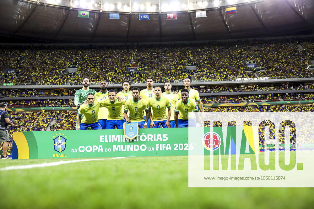 Match between brazil and colomba for the world cup qualifiers in brasilia Brasilia (df), 03 20 2025 - qualifiers world cup 2026 brazil colombia brazilian team poses before the match between the brazilian team and the colombian team, for the 13th round of the world cup qualifiers at the brb mane garrincha arena, this thursday night, march 20, 2025. (Foto: Pedro Paulo Diaz Thenews2 imago images)