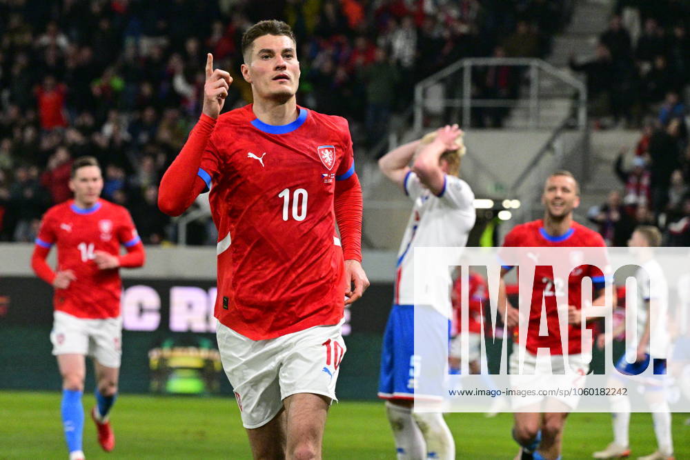 KW12 Patrik Schick of Czech Republic celebrates a goal during the Football World Cup qualification group L opening match Czech Republic vs Faroe Island, Hradec Kralove, Czech Republic, March 22, 2025. (CTKxPhoto VitxSimanek) CTKPhotoP2025032205777 CTKPhotoP2025032205777