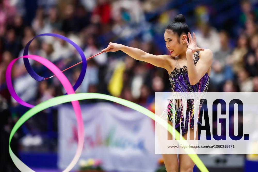 Grand Prix Marbella 2025 23 03 2025 Megan Chu USA at apparatus finals Grand Prix Marbella 2025 at 23 03 2025 in the Palacio de los Deportes Elena Benitez in Marbella Spain Photo Ulrich Fassbender