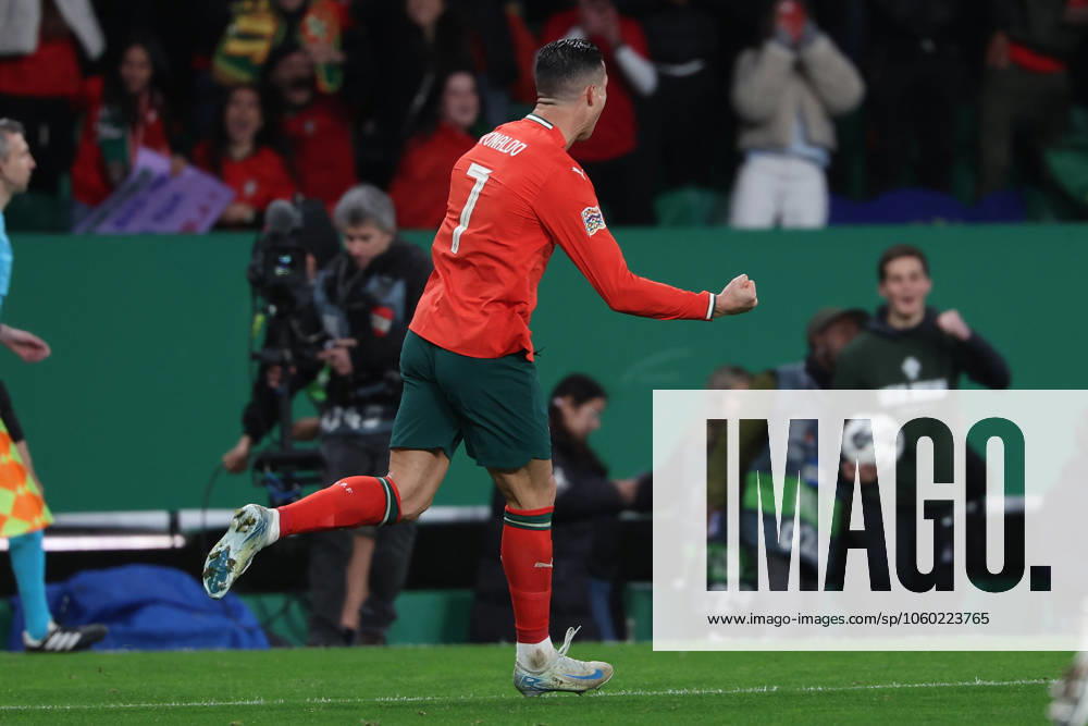 2025 03 23 Portugal, Lisbon Estadio Jose Alvalade UEFA Nations League 2025 Quarter finals Portugal Denmark v l , Cristiano Ronaldo Portugal Torjubel, Goal celebration, celebrate the goal