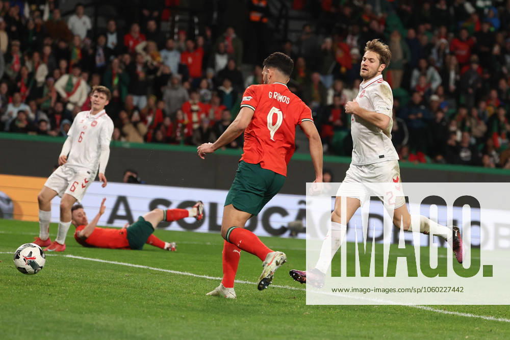 2025 03 23 Portugal, Lisbon Estadio Jose Alvalade UEFA Nations League 2025 Quarter finals Portugal Denmark v l , Goncalo Ramos Portugal scores the goal to make it 5 2