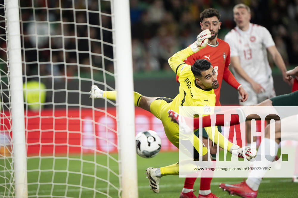 UEFA Nations League Portugal Denmark Portugal s goalkeeper Diogo Costa cannot reach the shot from Denmark s Rasmus Nissen Kristensen, which goes into the goal for 1 1 during the UEFA Nations League playoff match in League A between Portugal and Denmark at Josà Alvalade Stadium in Lisbon, Portugal on Sunday, March 23, 2025 Photo Bo Amstrup Ritzau Scanpix , Lisbon Portugal Mors