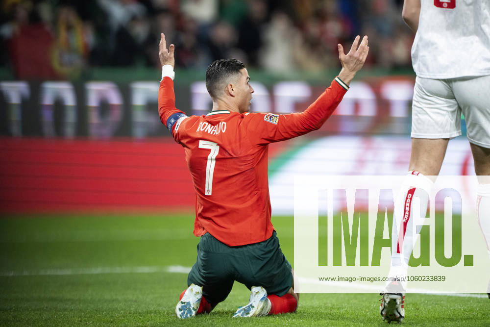 UEFA Nations League Portugal Denmark Portugal s Cristiano Ronaldo reacts and subsequently earns a penalty during the UEFA Nations League playoff match in League A between Portugal and Denmark at JosÃ Alvalade Stadium in Lisbon, Portugal on Sunday, March 23, 2025 Photo Bo Amstrup Ritzau Scanpix , Lisbon Portugal Mors