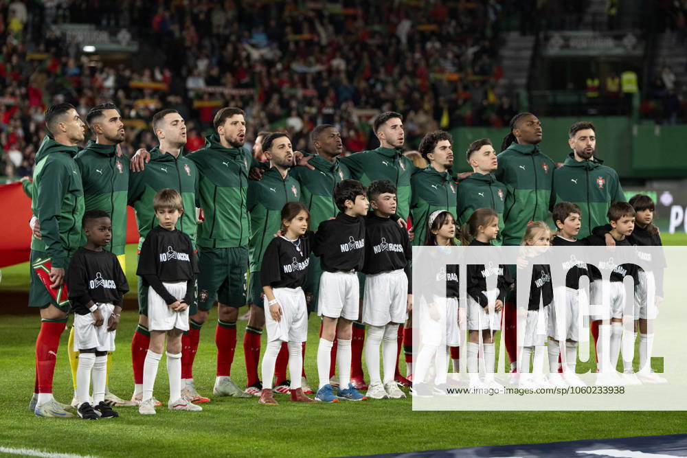 UEFA Nations League Portugal Denmark Portugal s players during the national anthem before the UEFA Nations League playoff match in League A between Portugal and Denmark at JosÃ Alvalade Stadium in Lisbon, Portugal on Sunday, March 23, 2025 Photo Bo Amstrup Ritzau Scanpix , Lisbon Portugal Mors
