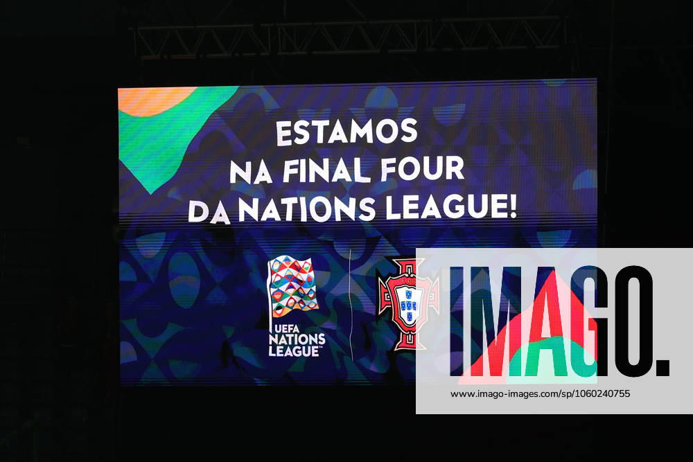 2025 03 23 Portugal, Lisbon Estadio Jose Alvalade UEFA Nations League 2025 Quarter finals Portugal Denmark v l , Scoreboard Estamos na Final Four
