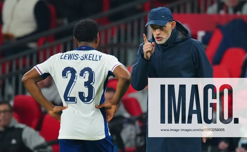 England Coach Thomas Tuchel issues instructions to Myles Lewis-Skelly England v Latvia, FIFA 2026 World Cup Qualifying, Group K, Football, Wembley Stadium, London, UK - 24 Mar 2025