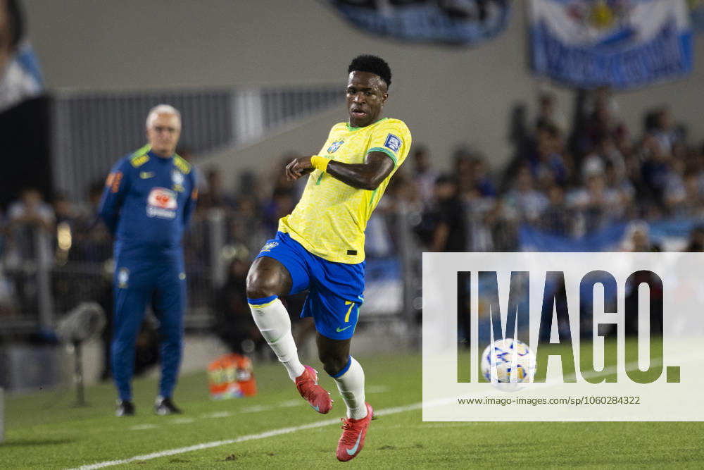 Argentina v Brazil - FIFA World Cup, WM, Weltmeisterschaft, Fussball 2026 Qualifier Vinicius Junior of Brazil in action during the South of American FIFA World Cup 2026 Qualifier between Argentina and Brazil at Estadio Mas Monumental Antonio Vespucio Liberti on March 25, 2025 in Buenos Aires, Argentina. Buenos Aires Argentina