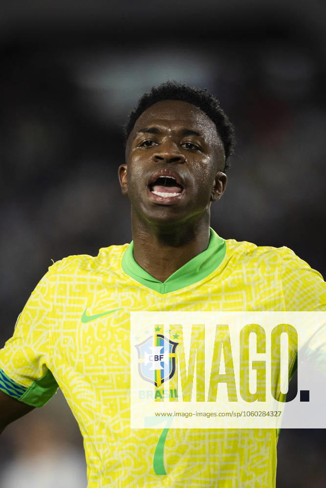 Argentina v Brazil - FIFA World Cup, WM, Weltmeisterschaft, Fussball 2026 Qualifier Vinicius Junior of Brazil looks on during the South of American FIFA World Cup 2026 Qualifier between Argentina and Brazil at Estadio Mas Monumental Antonio Vespucio Liberti on March 25, 2025 in Buenos Aires, Argentina. Buenos Aires Argentina