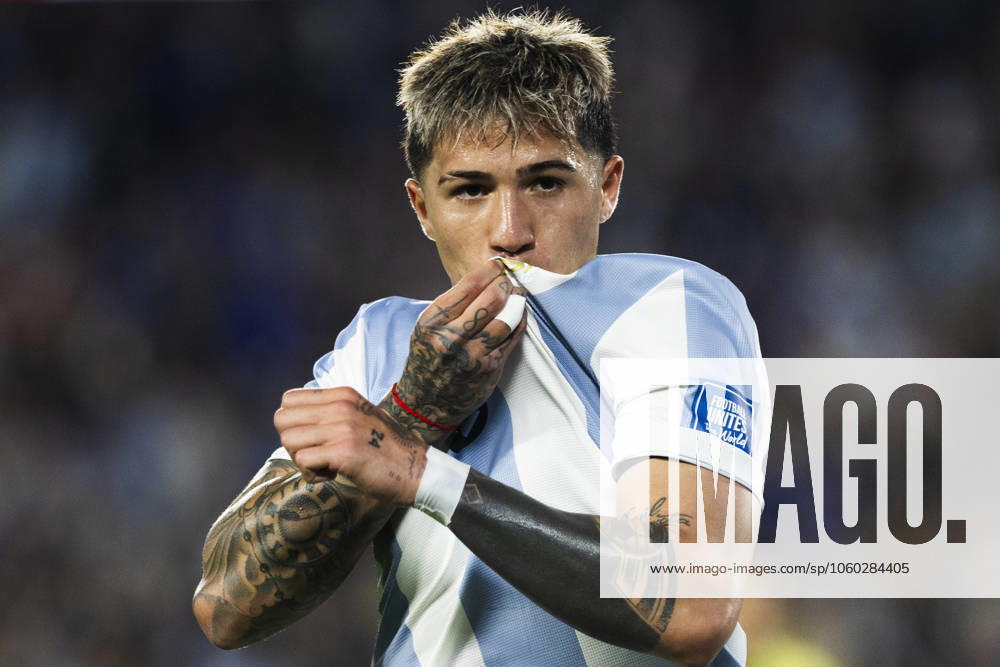 Argentina v Brazil - FIFA World Cup, WM, Weltmeisterschaft, Fussball 2026 Qualifier Enzo Fernandez of Argentina celebrates after scoring the team s second goal during the South of American FIFA World Cup 2026 Qualifier between Argentina and Brazil at Estadio Mas Monumental Antonio Vespucio Liberti on March 25, 2025 in Buenos Aires, Argentina. Buenos Aires Argentina