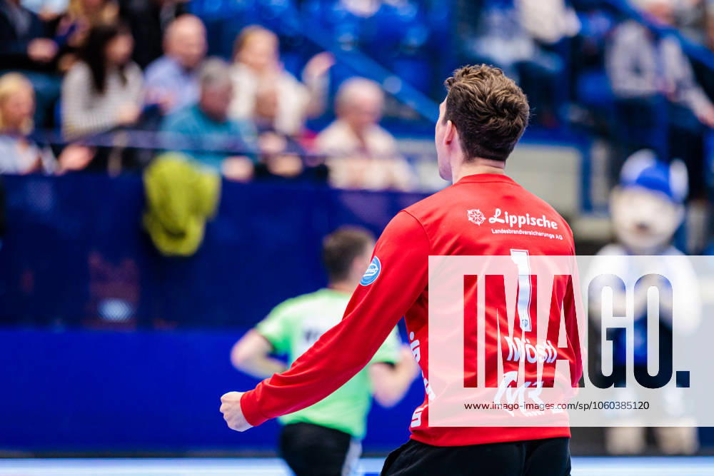 Constantin Moestl TBV Lemgo Lippe, 01 jubelt freut sich GER, TBV Lemgo Lippe vs SG Flensburg Handewitt, Handball, 1 Bundesliga, 24 Matchday, Season 2024 2025, 29 03 2025 GER, TBV Lemgo Lippe vs SG Flensburg Handewitt, Handball, 1 Bundesliga, 24 Matchday, Season 2024 2025, 29 03 2025 Lemgo