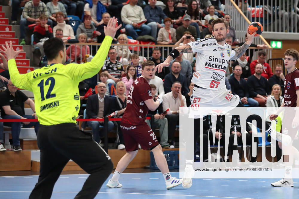 Handball Daikin HBL, VfL Potsdam HC Erlangen, v l Hampus Olsson Erlangen, 67 throws goal, goal scorer, scores goal, scores the goal Potsdam