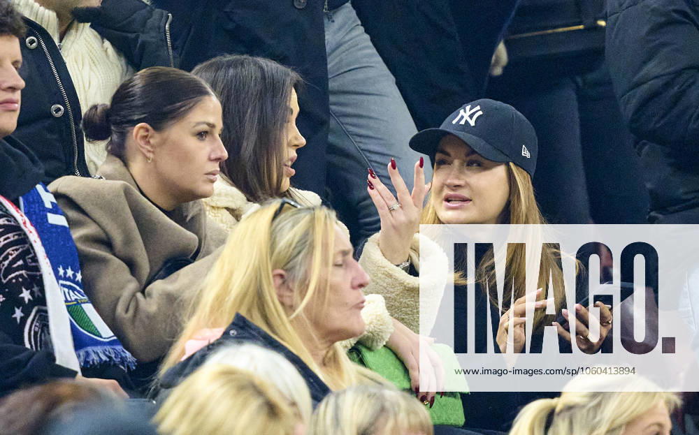 Lina Meyer (L), wife of Joshua KIMMICH, DFB 6, Eva Katharina (R), wife of David Raum, DFB 22 , Alicia Andrich (M), wife of Robert Andrich, DFB 23 in the UEFA Nations League 2025 match ITALY - GERMANY 1-2 in Season 2024 2025 at Mar 20, 2025 in Mailand, Italy.