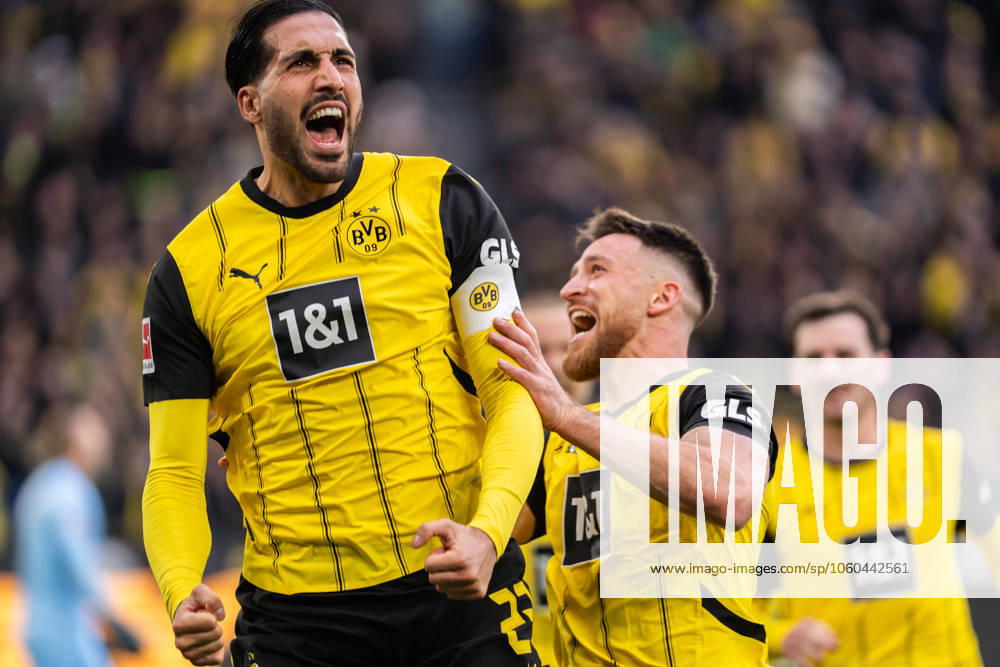 GER, 1 FBL Borussia Dortmund vs. 1 FSV Mainz 05 30 03 2025, Signal Iduna Park, Dortmund, GER, 1 FBL Borussia Dortmund vs. 1 FSV Mainz 05 in the picture Goal celebrations cheering for the goal to 2 0 by Emre Can BV Borussia Dortmund, 23 jumps in the air, Salih Özcan Oezcan BV Borussia Dortmund, 6 nordphotoxGmbHxx xChristianxSchulze nph000300
