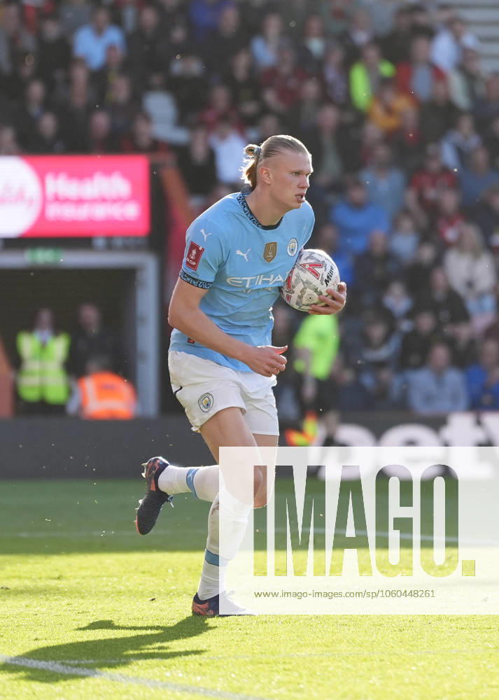 Bournemouth v Manchester City, FA Cup quarter-finals, Football, Vitality Stadium, Bournemouth, UK - 30 Mar 2025 GOAL 1-1. Erling Haaland of Manchester City celebrates after scoring the equaliser. Bournemouth Vitality Stadium Bournemouth GBR, UK NEWSPAPERS OUT