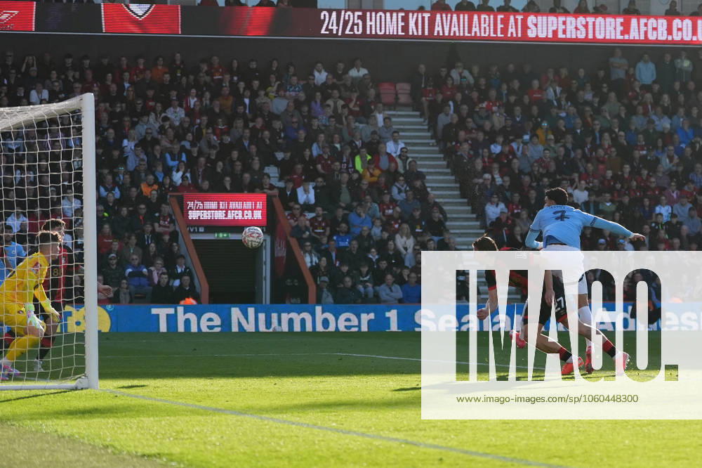 Bournemouth v Manchester City, FA Cup quarter-finals, Football, Vitality Stadium, Bournemouth, UK - 30 Mar 2025 Omar Marmoush of Manchester City has a shot at goal. Bournemouth Vitality Stadium Bournemouth GBR, UK NEWSPAPERS OUT