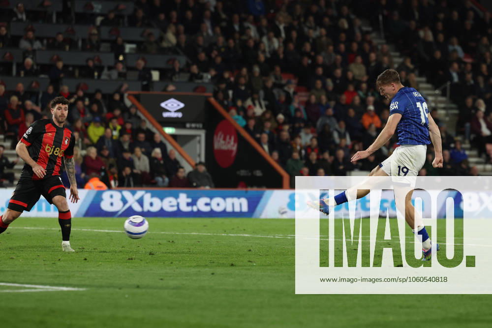 Bournemouth, England, 2nd April 2025. Liam Delap of Ipswich Town scores to make it 2-0 during the Bournemouth v Ipswich Town Premier League match at the Vitality Stadium, Bournemouth. Picture credit should read: Paul Terry Sportimage . SPI_015_PT_Bournemouth_Ipswich SPI-3791-0015