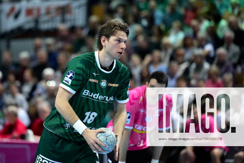 Wetzlar, Germany, April 4th 2025: Lukas Becher ( 18 Wetzlar ) during the Daikin Handball-Bundesliga between HSG Wetzlar and TVB 1898 Stuttgart at Buderus Arena Wetzlar. (Julia Kneissl SPP)