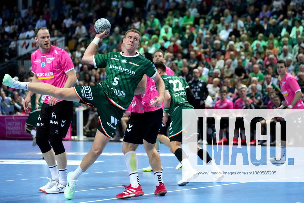 Wetzlar, Germany, April 4th 2025: Rasmus Meyer Ejlersen ( 5 Wetzlar ) during the Daikin Handball-Bundesliga between HSG Wetzlar and TVB 1898 Stuttgart at Buderus Arena Wetzlar. (Julia Kneissl SPP)