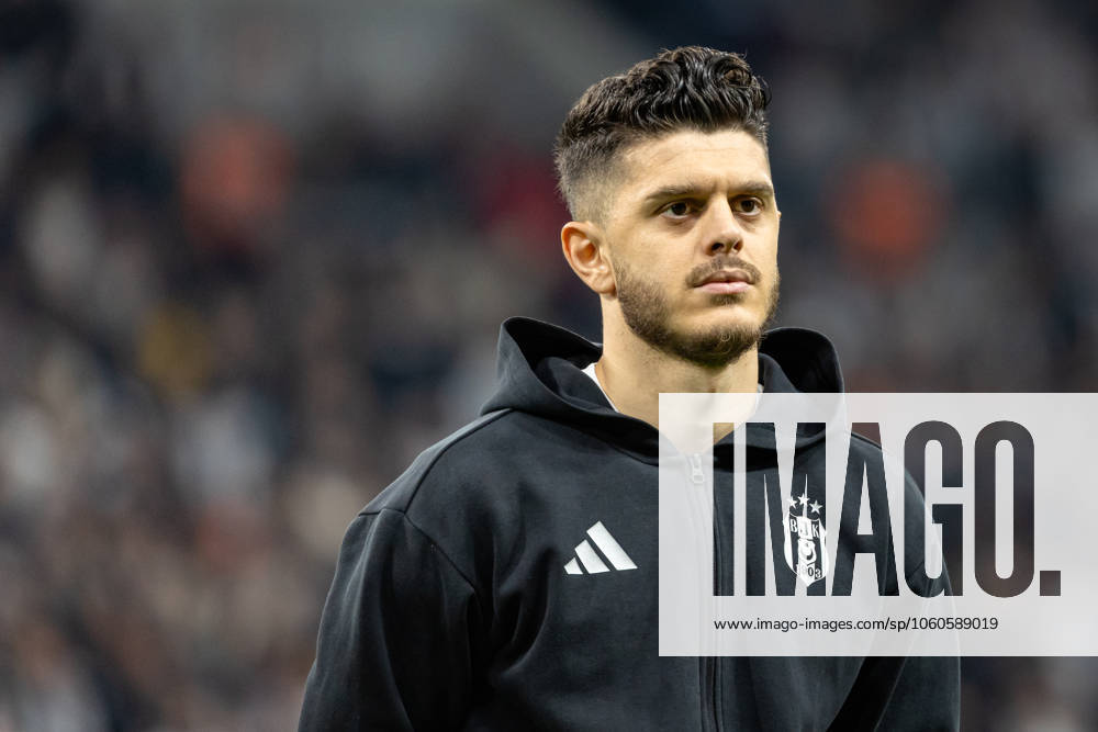 Besiktas v Goztepe - Ziraat Turkish Cup - Quarter Final Milot Rashica from Besiktas stands during turkish national anthem before the match between Besiktas and Goztepe at the the quarter final of Turkish Cup. The match took place at Tupras Stadium on April 3, 2025 Istanbul Istanbul Turkey