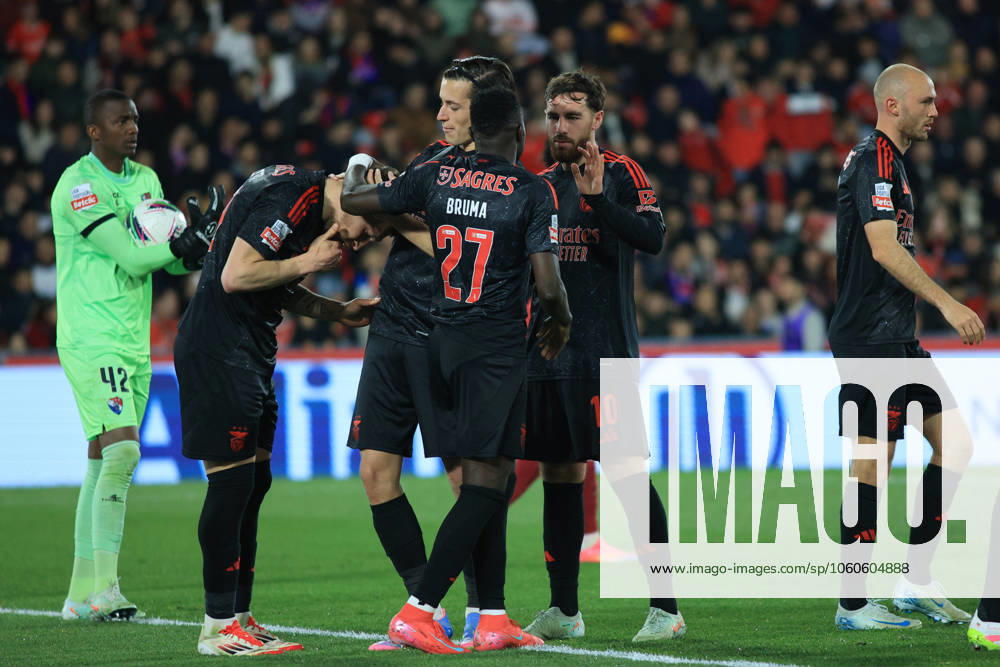 Gil Vicente F.C vs S.L.Benfica - Liga Portugal Benfica celebrating a goal during the match between Gil Vicente F.C vs S.L.Benfica - Liga Portugal, Estadio Cidade de Barcelos, Barcelos , Portugal (Photo by Tiago Cruz Avant Sports) Barcelos Estadio Cidade de Barcelos Portugal