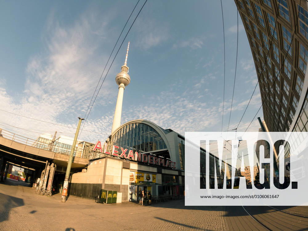 View of Alexanderplatz station with the famous Berlin television tower in the background 1096200312