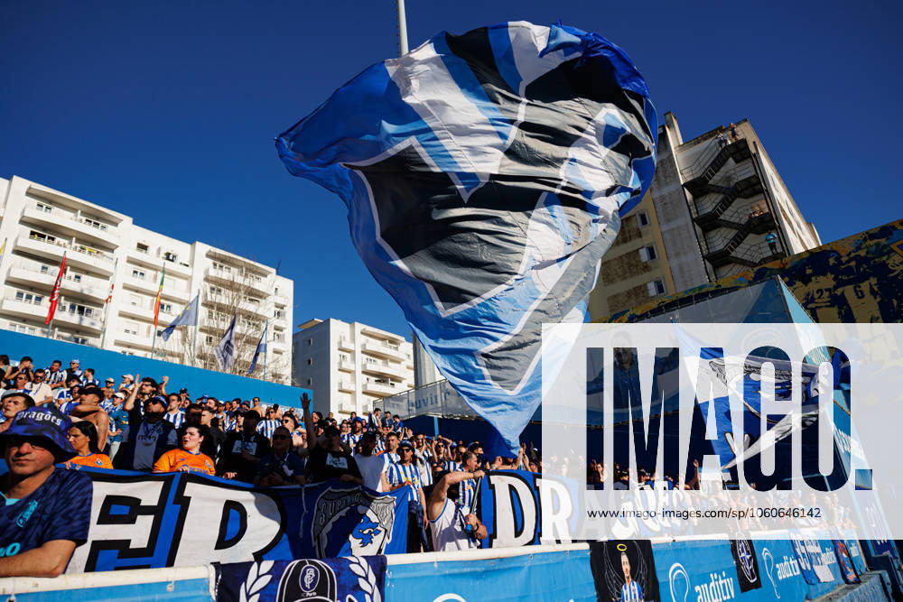 Fans of FC Porto seen during Liga Portugal game between teams of GD Estoril Praia and FC Porto at Estadio Antonio Coimbra da Mota (Maciej Rogowski) Estoril Estadio Antonio Coimbra da Mota Portugal