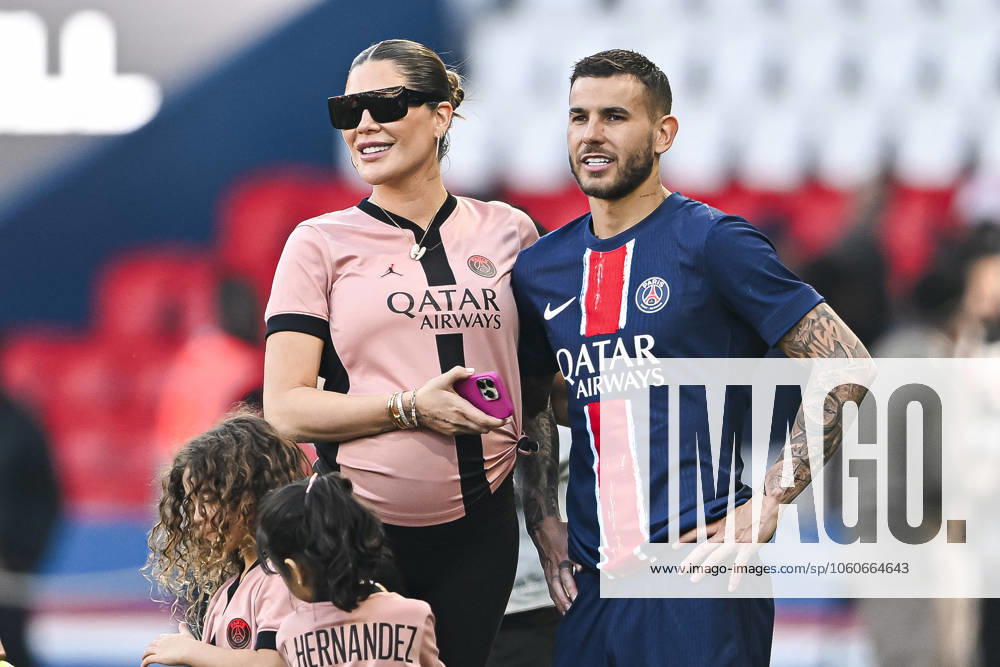 Ligue 1 McDonalds - Paris Saint-Germain v Angers SCO Lucas Hernandez and his girlfriend Victoria Triay and his kids during the Ligue 1 football match Paris Saint-Germain PSG VS Angers SCO on April 5, 2025 at Parc des Princes stadium in Paris, France. Photo by Victor Joly ABACAPRESS.COM Paris France
