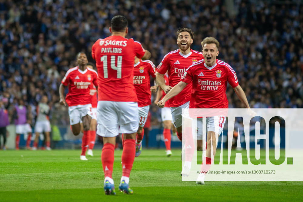 FC Porto v Lisboa e Benfica - Liga Portugal Betclic Pavlidis celebrates scoring a goal during the Liga Portugal matchday 28 between FC Porto and SL Benfica at Estadio do Dragao in Porto, Portugal, on April 6, 2025. Porto Portugal