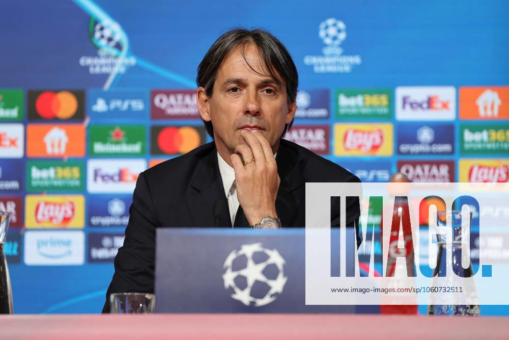 Simone Inzaghi Inter Milan, Head coach at the press conference, GER, International press conference, Inter Milan, Football, UEFA Champions League, Quarter-final first leg, 2024 2025 season, 07 04 2025, GER, International press conference, Inter Milan, Football, UEFA Champions League, Quarter-final first leg, 2024 2025 season, 07 04 2025 Munich