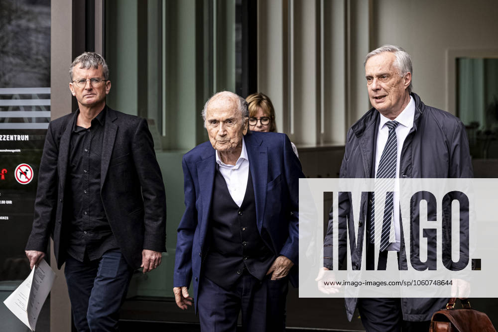 Former FIFA president Sepp Blatter reacts when leaving the courthouse after the verdict of an appeal by Swiss Attorney General s office against former UEFA and FIFA presidents over a suspected fraudulent payment, in Muttenz, Basel, on March 25, 2025 Muttenz Muttenz Court Basel Switzerland
