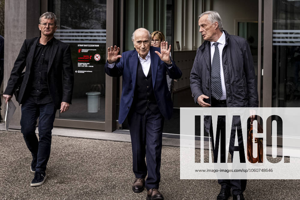 Former FIFA president Sepp Blatter reacts when leaving the courthouse after the verdict of an appeal by Swiss Attorney General s office against former UEFA and FIFA presidents over a suspected fraudulent payment, in Muttenz, Basel, on March 25, 2025 Muttenz Muttenz Court Basel Switzerland