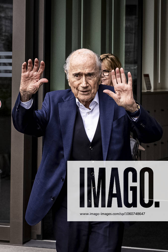 Former FIFA president Sepp Blatter reacts when leaving the courthouse after the verdict of an appeal by Swiss Attorney General s office against former UEFA and FIFA presidents over a suspected fraudulent payment, in Muttenz, Basel, on March 25, 2025 Muttenz Muttenz Court Basel Switzerland