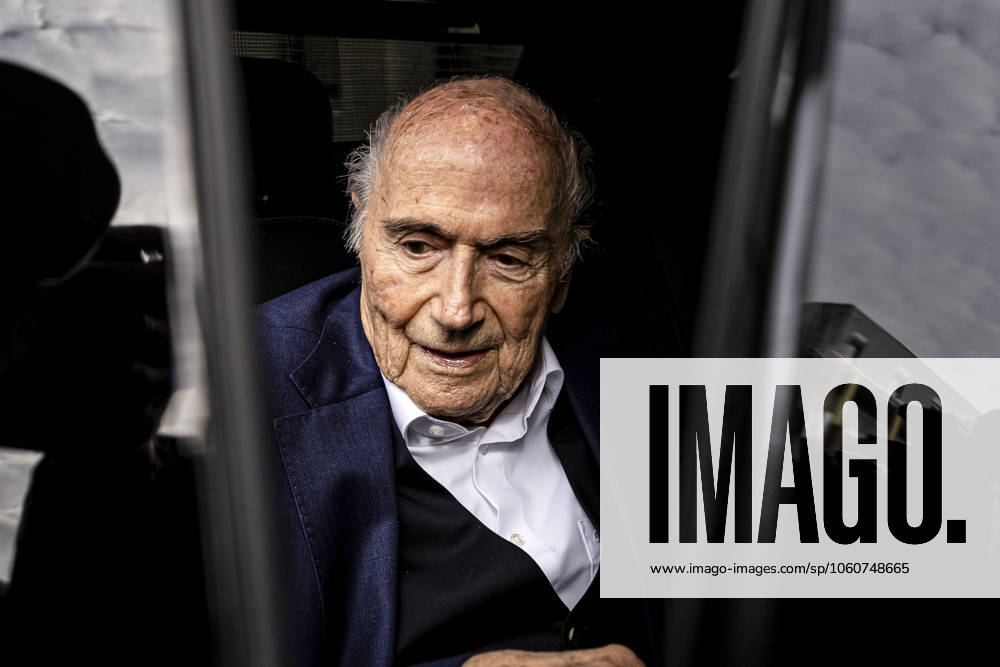Former FIFA president Sepp Blatter reacts when leaving the courthouse after the verdict of an appeal by Swiss Attorney General s office against former UEFA and FIFA presidents over a suspected fraudulent payment, in Muttenz, Basel, on March 25, 2025 Muttenz Muttenz Court Basel Switzerland