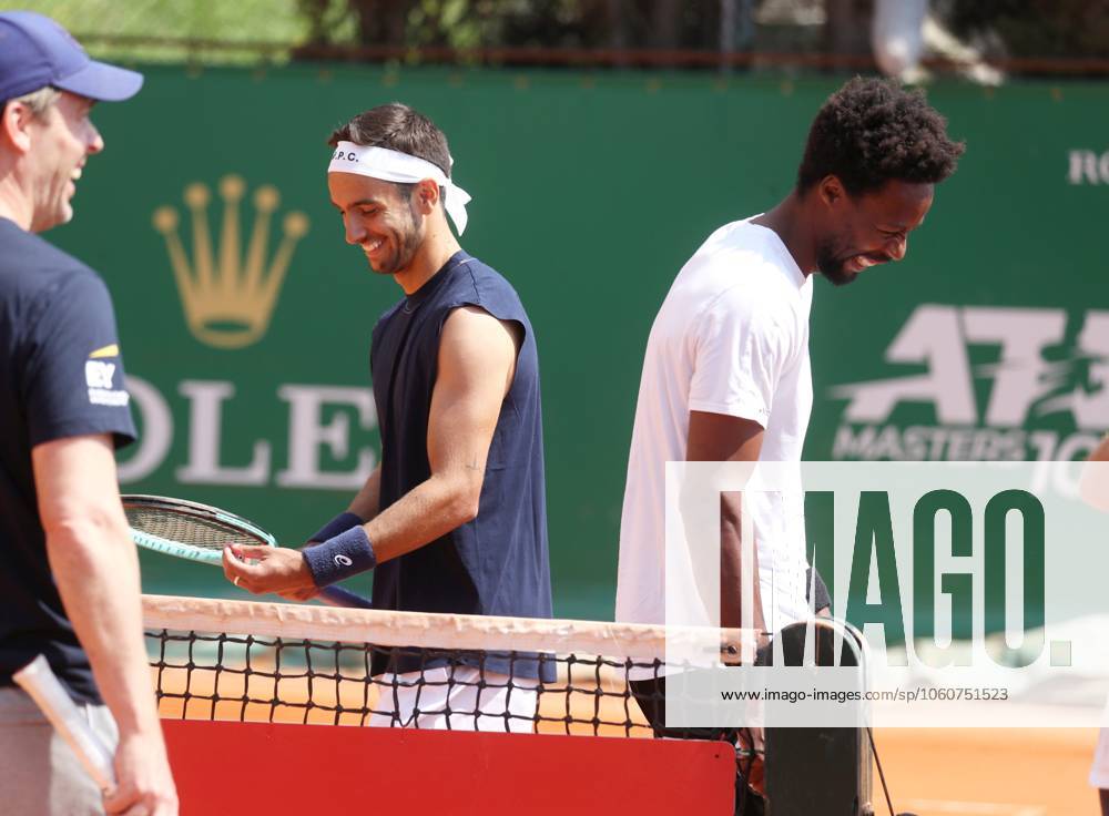 Rolex Monte-Carlo Masters PHOTOPQR NICE MATIN Dylan Meiffret ; Monaco ; 08 04 2025 ; 1ers tours du Rolex Monte-Carlo Masters. ICI : Gael Monfils et Lorenzo Musetti a l entrainement Rolex Monte-Carlo Masters at Monte-Carlo Country Club on April 8, 2025 Monaco France