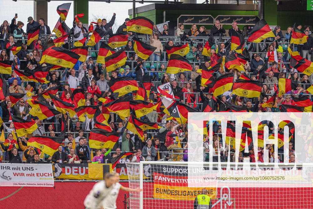 GER, Wolfsburg, Germany vs Scotland, international match, football, DFB, season 2024 2025, Volkswagen Arena, Nations League, 4 matchday in picture fans Germany in Wolfsburg DFB DFL REGULATIONS PROHIBIT ANY USE OF PHOTOGRAPHS AS IMAGE SEQUENCES AND OR QUASI VIDEO, 08 04 2025,