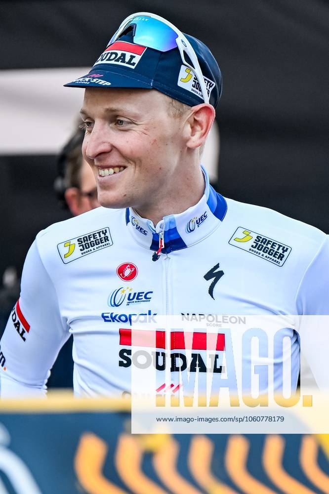 Belgian Tim Merlier of Soudal Quick-Step is seen at the men s race of the 113th edition of the Scheldeprijs one day cycling event, 202,8 km from Terneuzen, the Netherlands to Schoten, Belgium on Wednesday 09 April 2025. TOM GOYVAERTS TomxGoyvaerts x120395610x