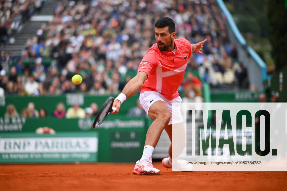 Rolex Monte-Carlo 2025 Masters 1000 - Day 4 Novak Djokovic (SRB) during his first round match at the Monaco Rolex Masters in Monte Carlo, on April, 9, 2025. Photo by Corinne Dubreuil ABACAPRESS.COM Monte-Carlo Monaco